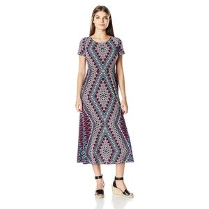 2/$20 London Times Medallion Geometric Maxi Dress